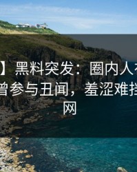 【爆料】黑料突发：圈内人在昨天中午被曝曾参与丑闻，羞涩难挡席卷全网